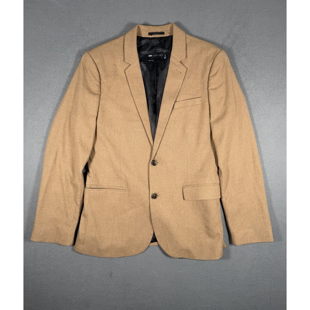ASOS DESIGN Men's Camel Brown Suit Jacket Blazer Regular Fit Size US 40 Reg